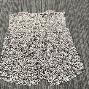 Oasis Black and White Animal Print Blouse
